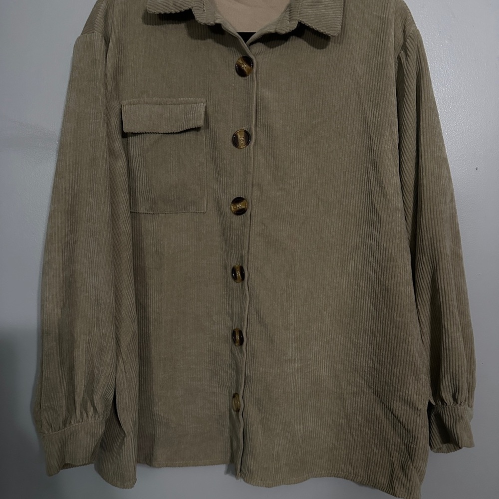 Nasty Gal Beige Corduroy Shirt